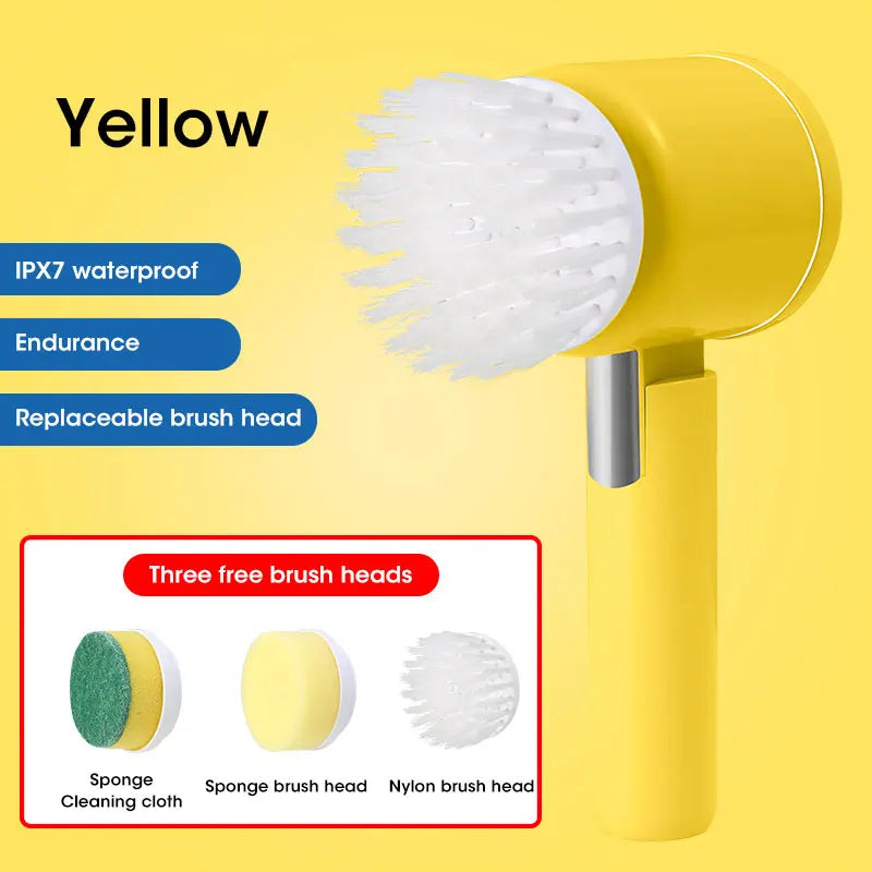 Spinova Electric Spin Scrubber, Bathroom Cordless Cleaning Brush Power Scrubber with 5 Replaceable Brush Heads, Electric Cleaning Brush