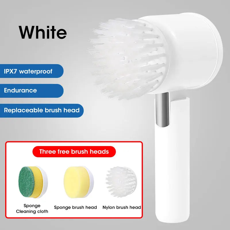 Spinova Electric Spin Scrubber, Bathroom Cordless Cleaning Brush Power Scrubber with 5 Replaceable Brush Heads, Electric Cleaning Brush