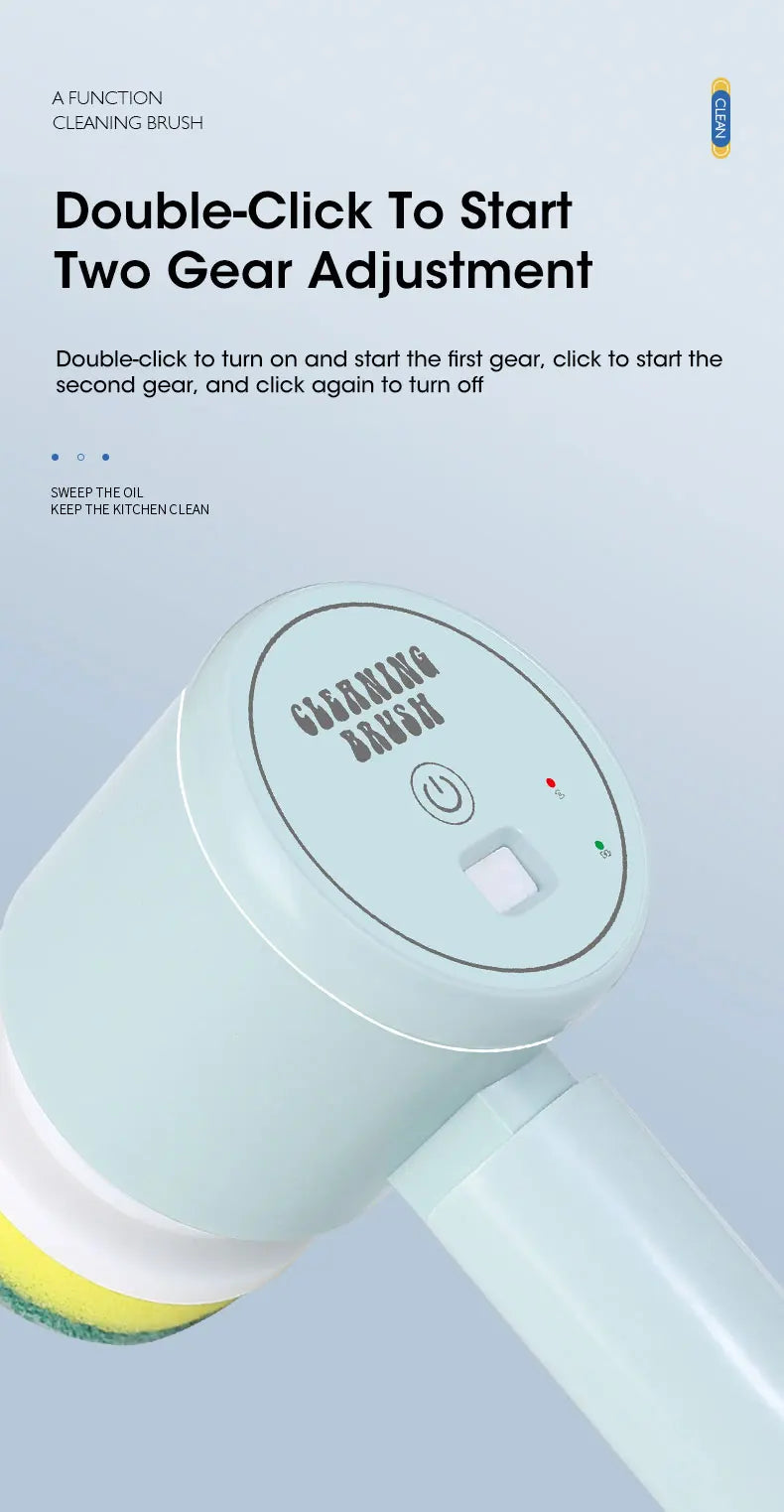 Spinova Electric Spin Scrubber, Bathroom Cordless Cleaning Brush Power Scrubber with 5 Replaceable Brush Heads, Electric Cleaning Brush