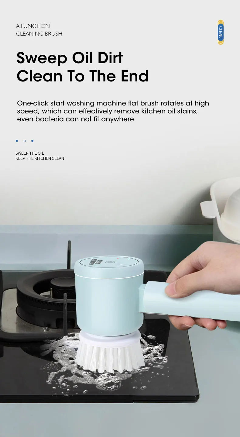 Spinova Electric Spin Scrubber, Bathroom Cordless Cleaning Brush Power Scrubber with 5 Replaceable Brush Heads, Electric Cleaning Brush